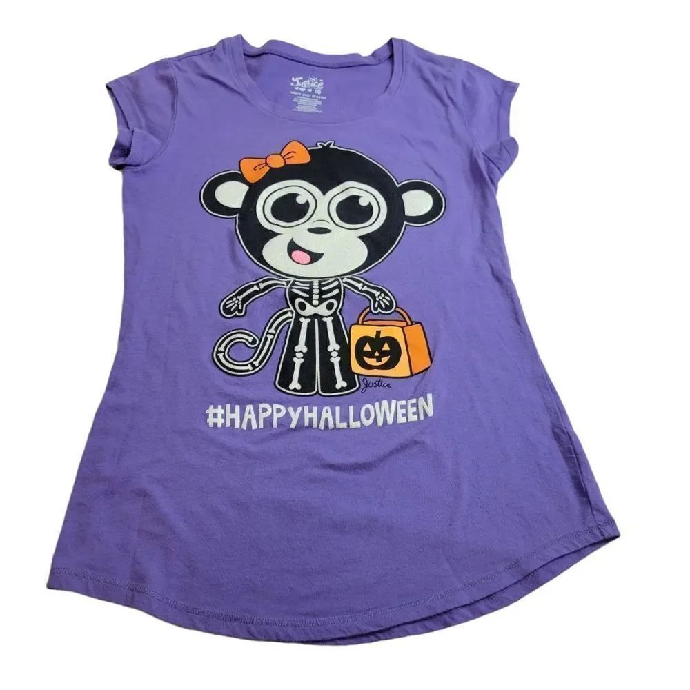 Justice Halloween monkey skeleton shirt 10